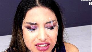  Bukkake - Roxy Lips swallowing 45 mouthful cumshots